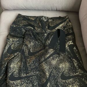 Nike Black and Gold Speckle Leggings